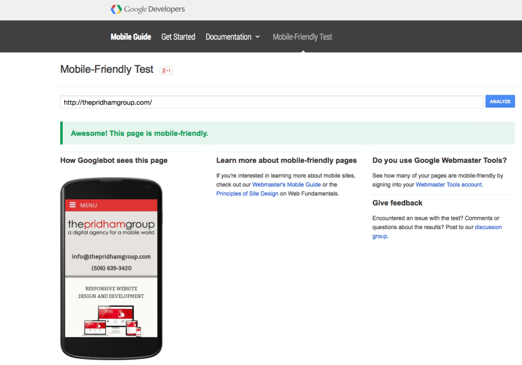 the-pridham-group-mobile-friendly-website-google-test