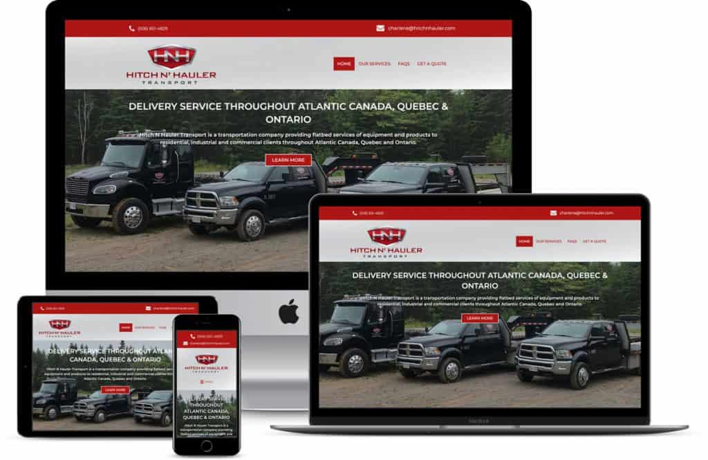 Hitch N' Hauler Transport website design by The Pridham Group