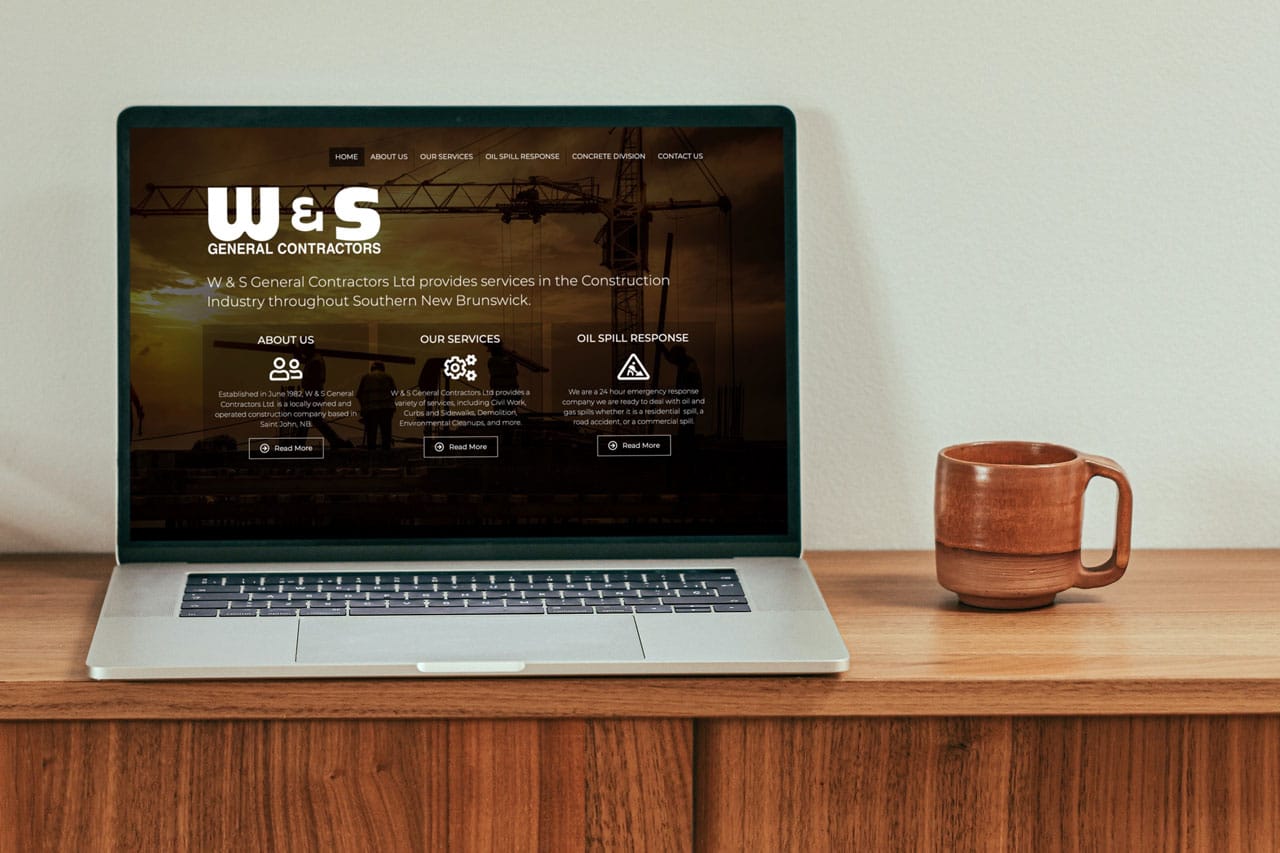 W & S General Contractors Website Displayed On A MacBook