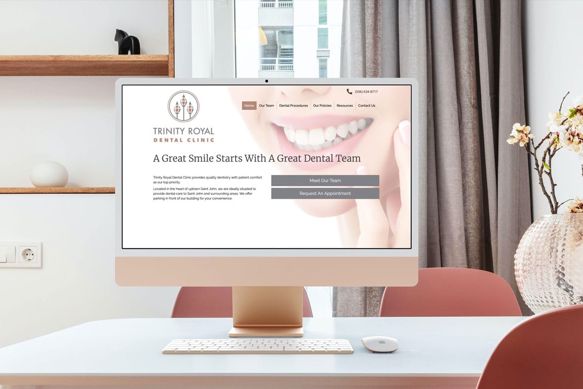 Trinity Royal Dental Clinic Website Displayed On An iMac