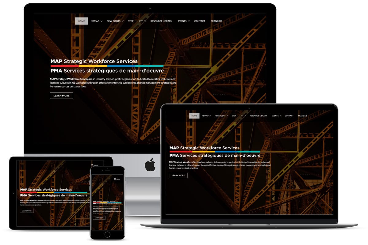 MAP Strategic Workforce Solutions Website by The Pridham Group displayed on multiple devices.