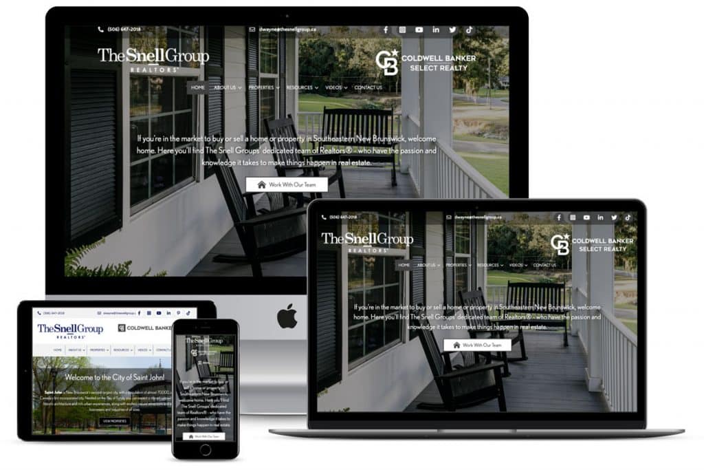 The Snell Group Website by The Pridham Group displayed on multiple devices.