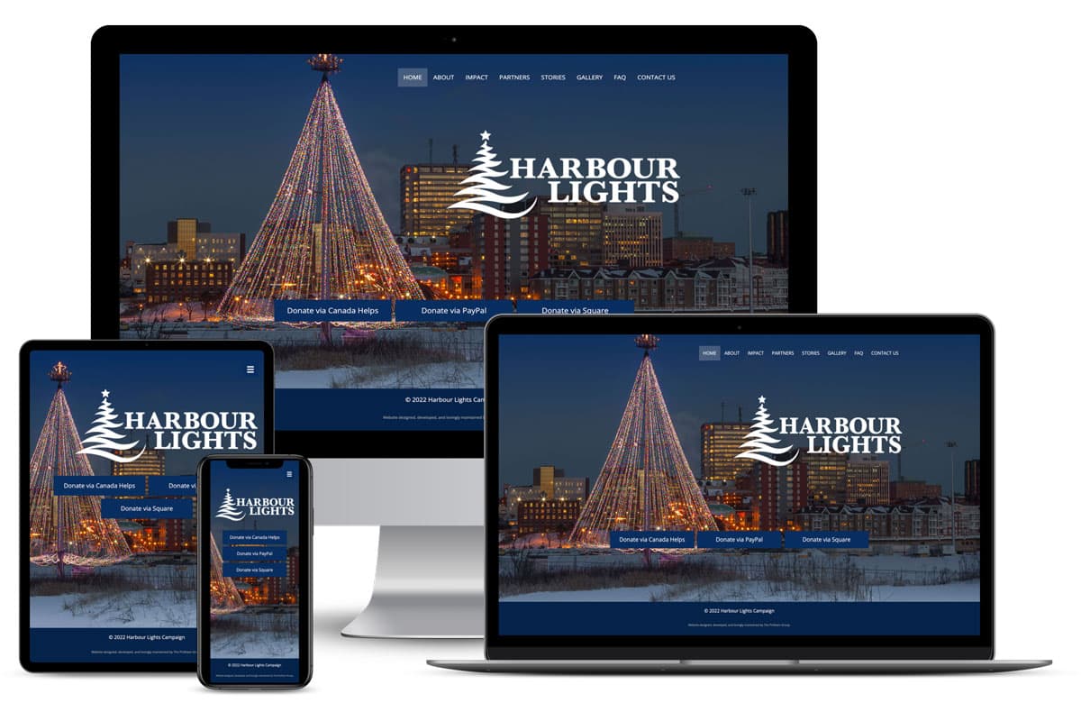 Saint John Harbour Lights Campaign displayed on multiple devices.