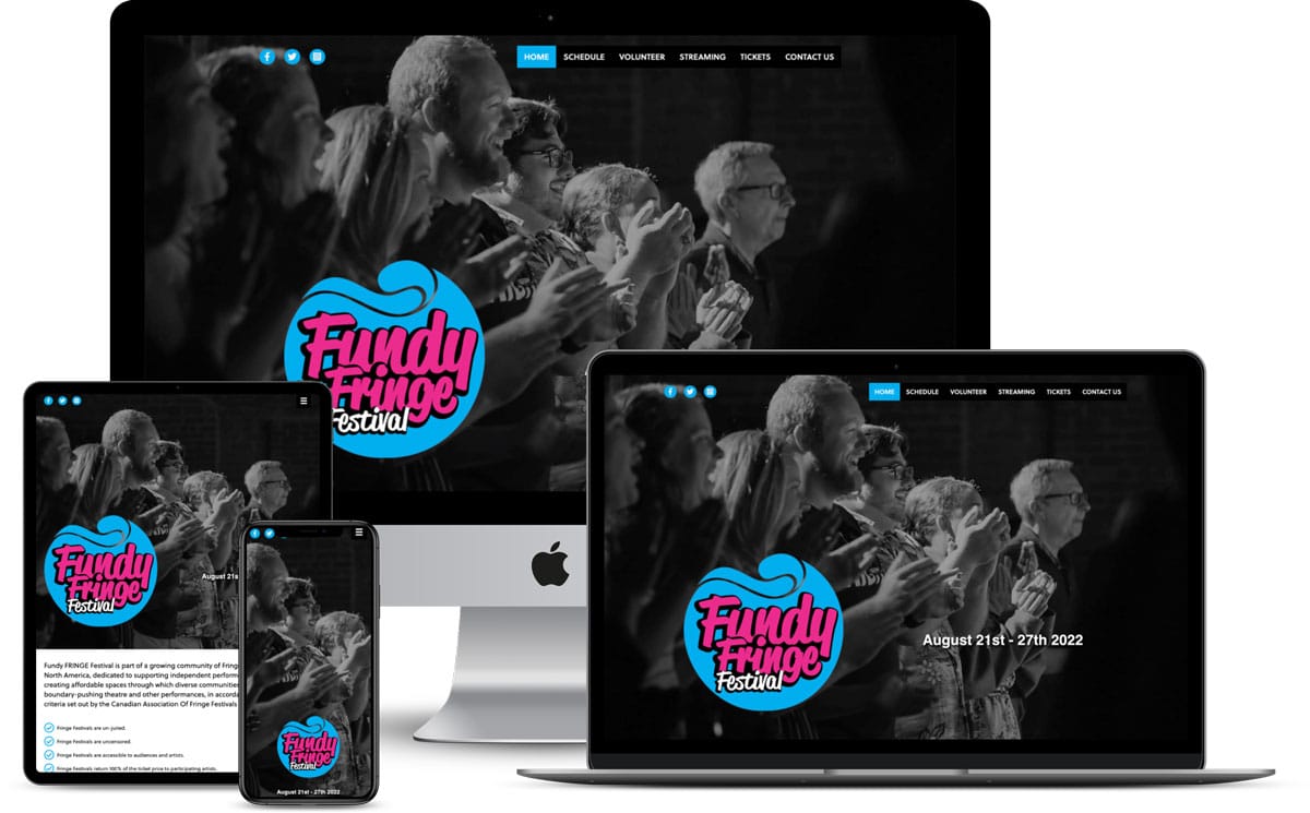 Fundy Fringe Festival website displayed