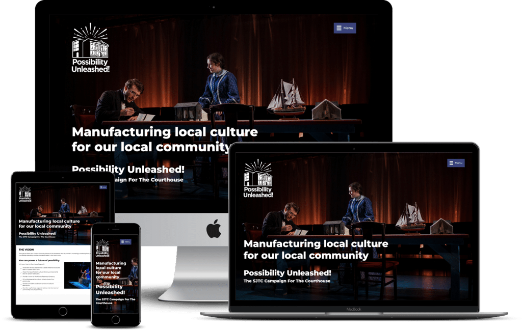 The Courthouse Stage website designed and developed by The Pridham Group in Saint John, NB